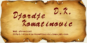 Đorđe Komatinović vizit kartica